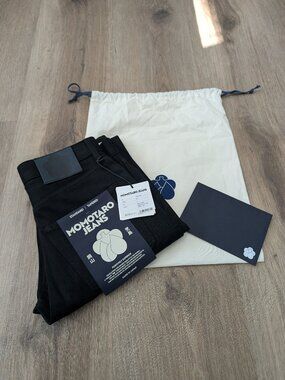 MOMOTARO JEANS #200 STANDARD TAPERED 14.7oz ZIPPER FLY - COLOR BLACK - SIZE 30